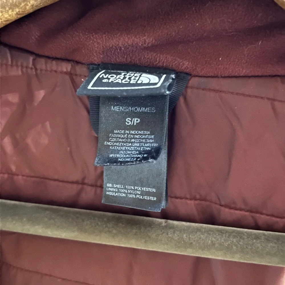 The North Face Puffer Jacket Mens Small Red Hooded Insulated Full Zip Gorpcore